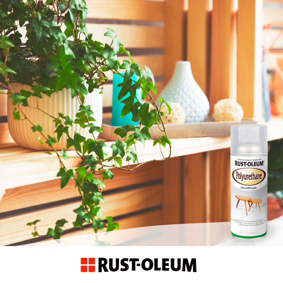 RUST OLEUM - Pintura en Spray Poliuretano Transparente Brillante 312 g