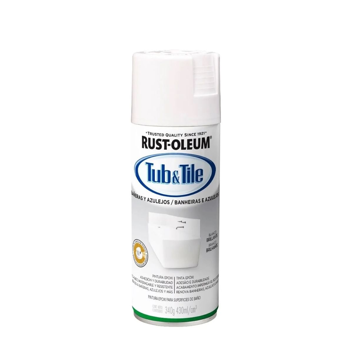 RUST OLEUM - Pintura en Spray Bañera y Azulejos Blanco Brillante 340 g