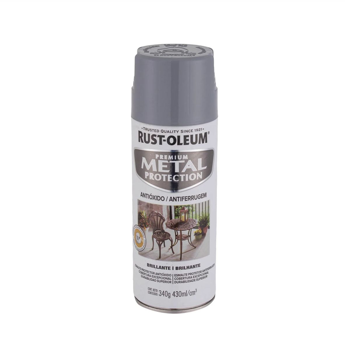RUST OLEUM - Pintura en Spray Metal Protection Anticorrosivo Gris Humo Brillante 340 g