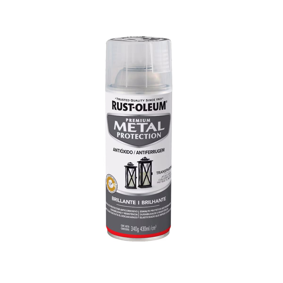 RUST OLEUM - Pintura en Spray Metal Protection Anticorrosivo Transparente Brillante 340 g