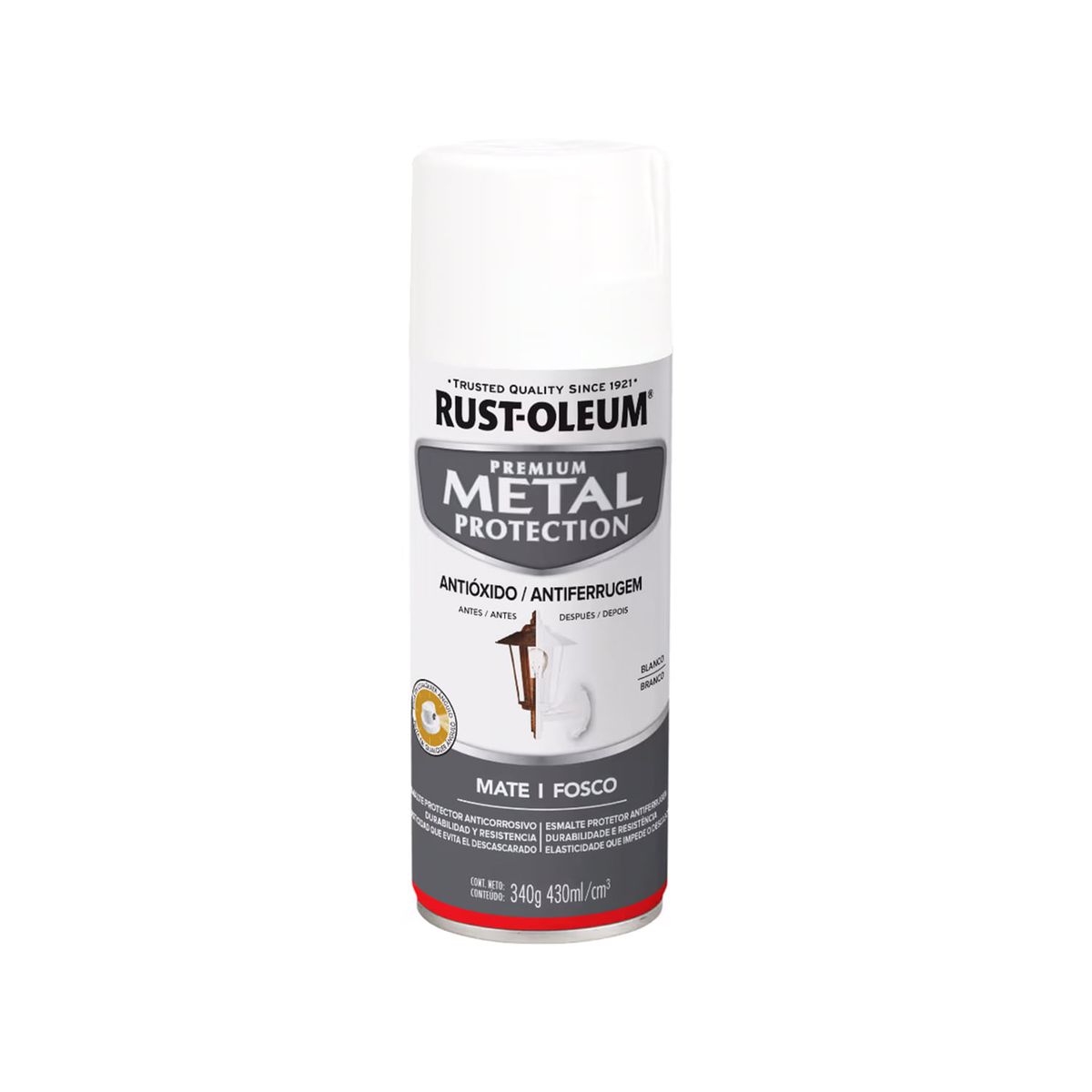 Pintura en Spray Metal Protection Anticorrosivo Blanco Mate 340 g, marca RUST OLEUM - Foto Principal