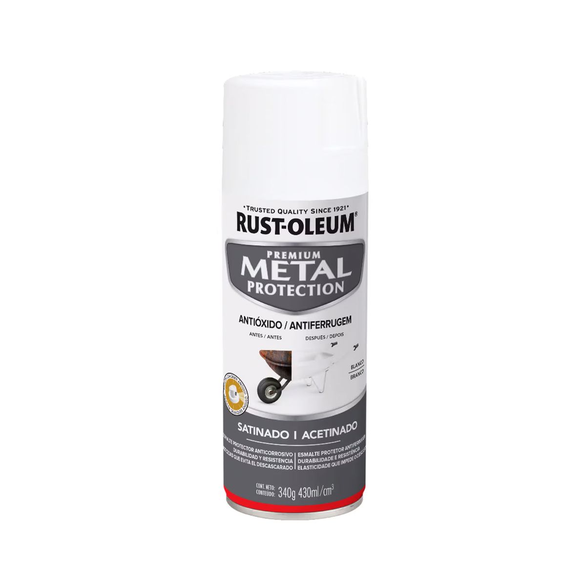 Pintura en Spray Metal Protection Anticorrosivo Blanco Satinado 340 g, marca RUST OLEUM - Foto Principal