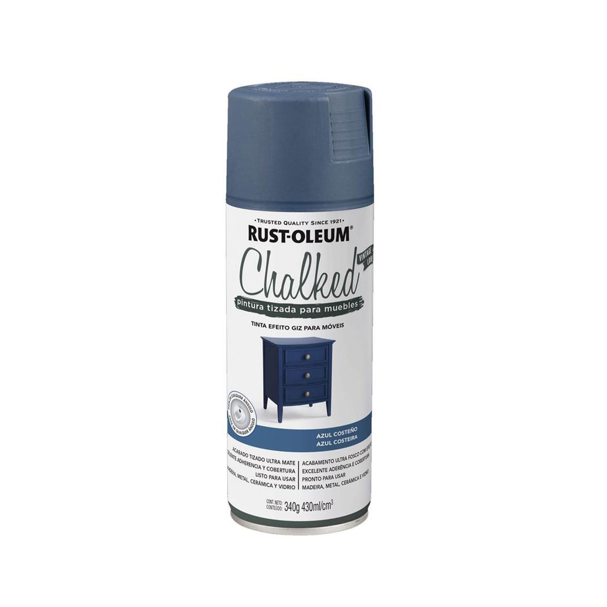 RUST OLEUM - Pintura en Spray Chalked Tizada Azul Sereno Ultra Mate 340 g
