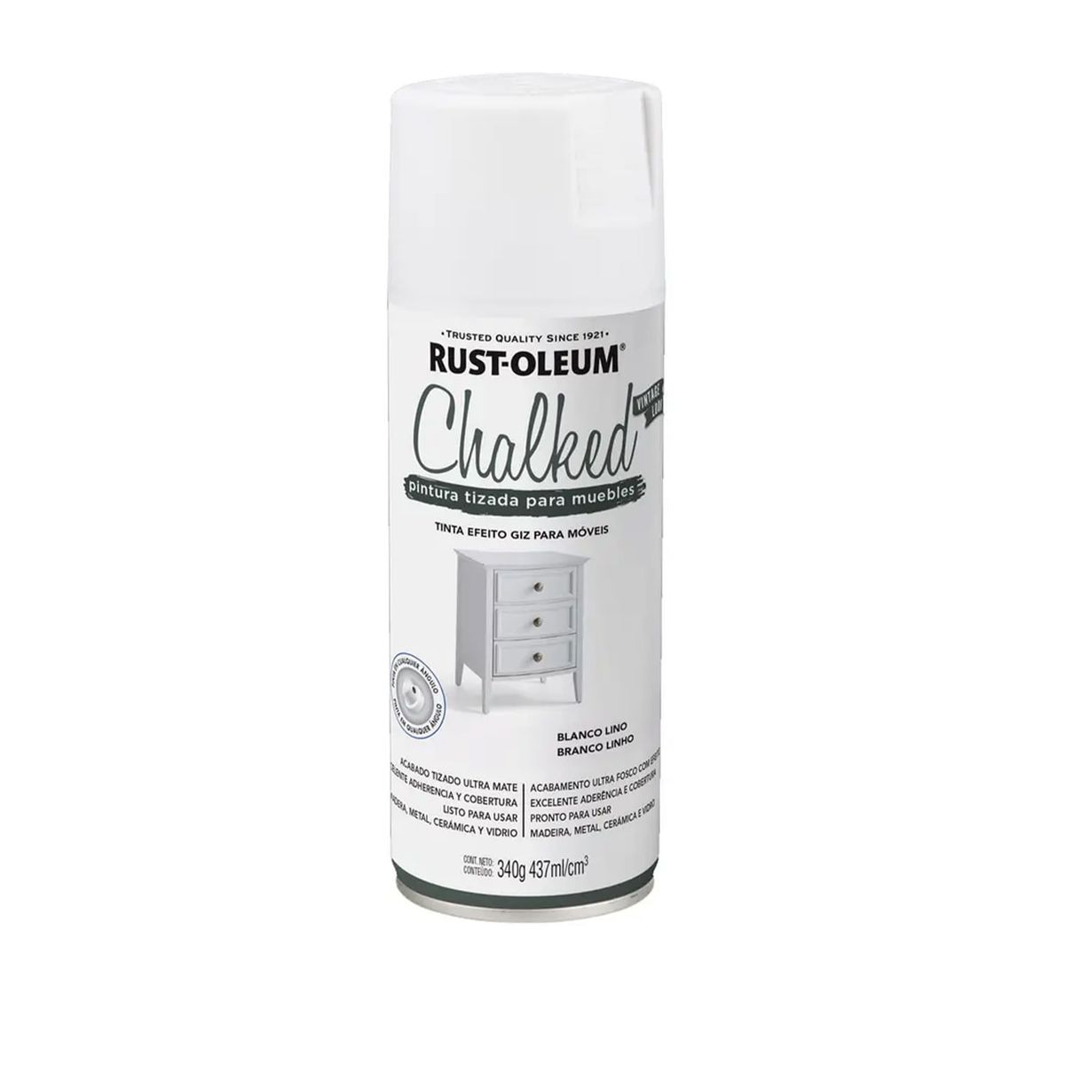 RUST OLEUM - Pintura en Spray Chalked Tizada Blanco Lino Ultra Mate 340 g