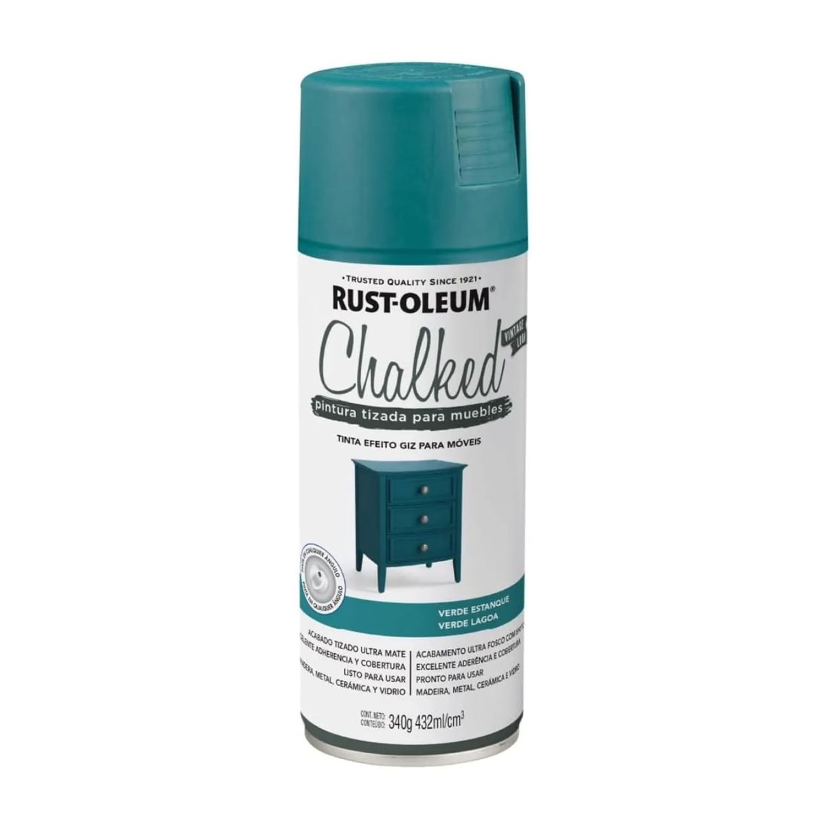 RUST OLEUM - Pintura en Spray Chalked Tizada Verde Estanque Ultra Mate 340 g