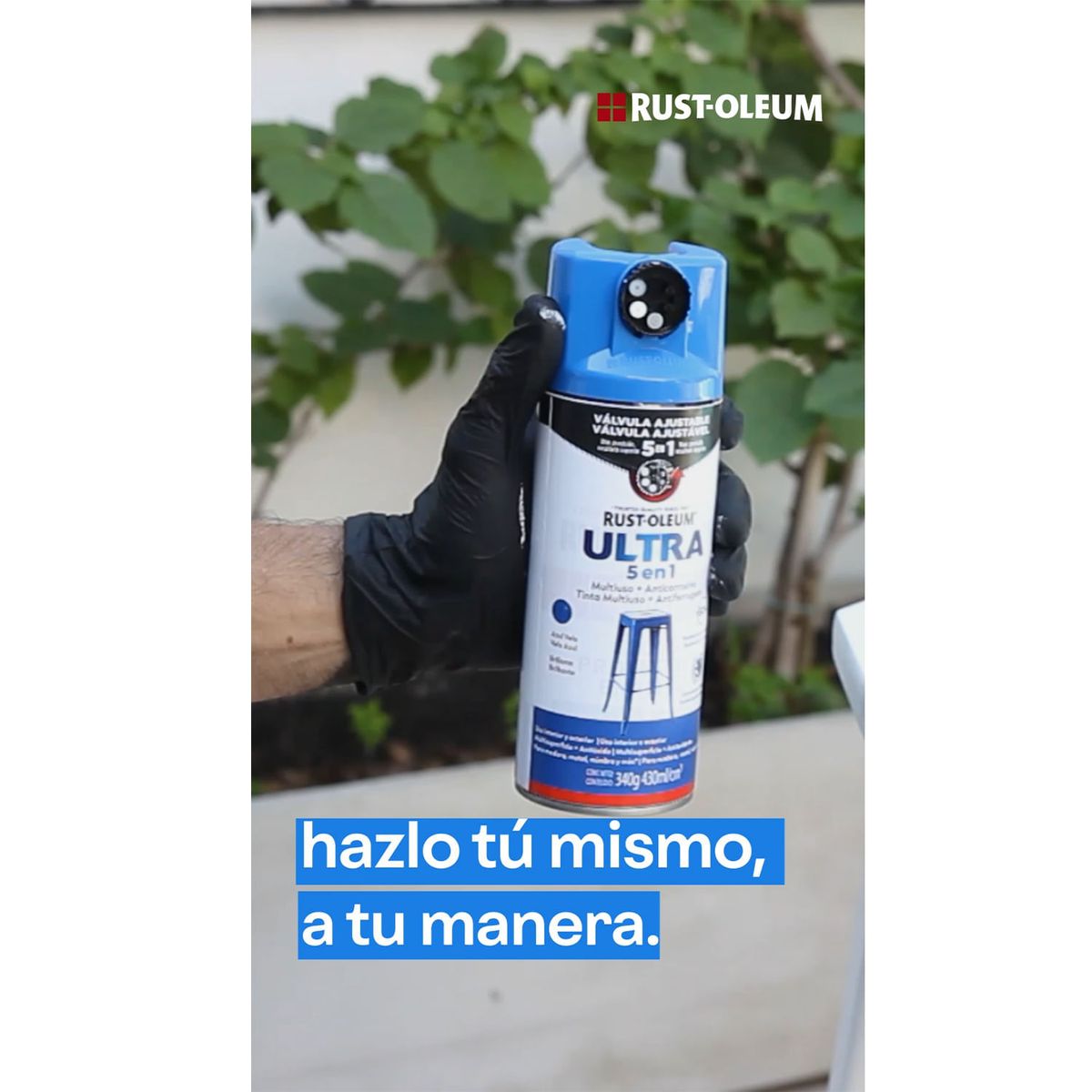 RUST OLEUM - Pintura en Spray Ultra 5 en 1 Multisuperficie Anticorrosiva Blanco Brillante 340 g