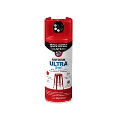 RUST OLEUM - Pintura en Spray Ultra 5 en 1 Multisuperficie Anticorrosiva Rojo Oscuro Brillante 340 g