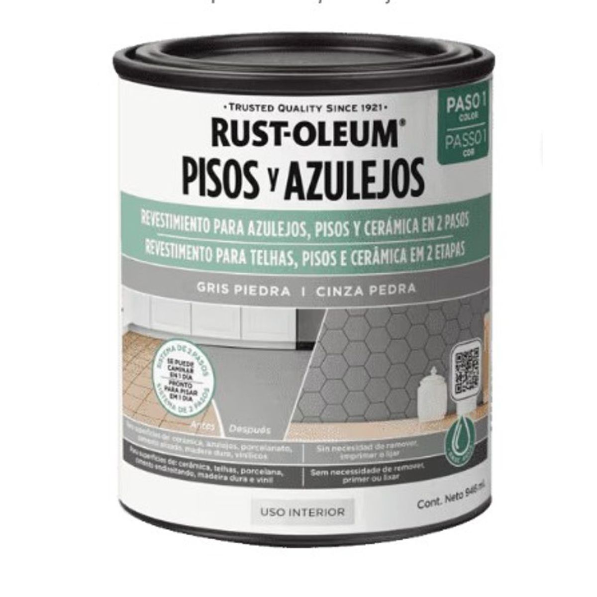 RUST OLEUM - Protector para Pisos y Azulejos Base Gris Piedra 946 ml