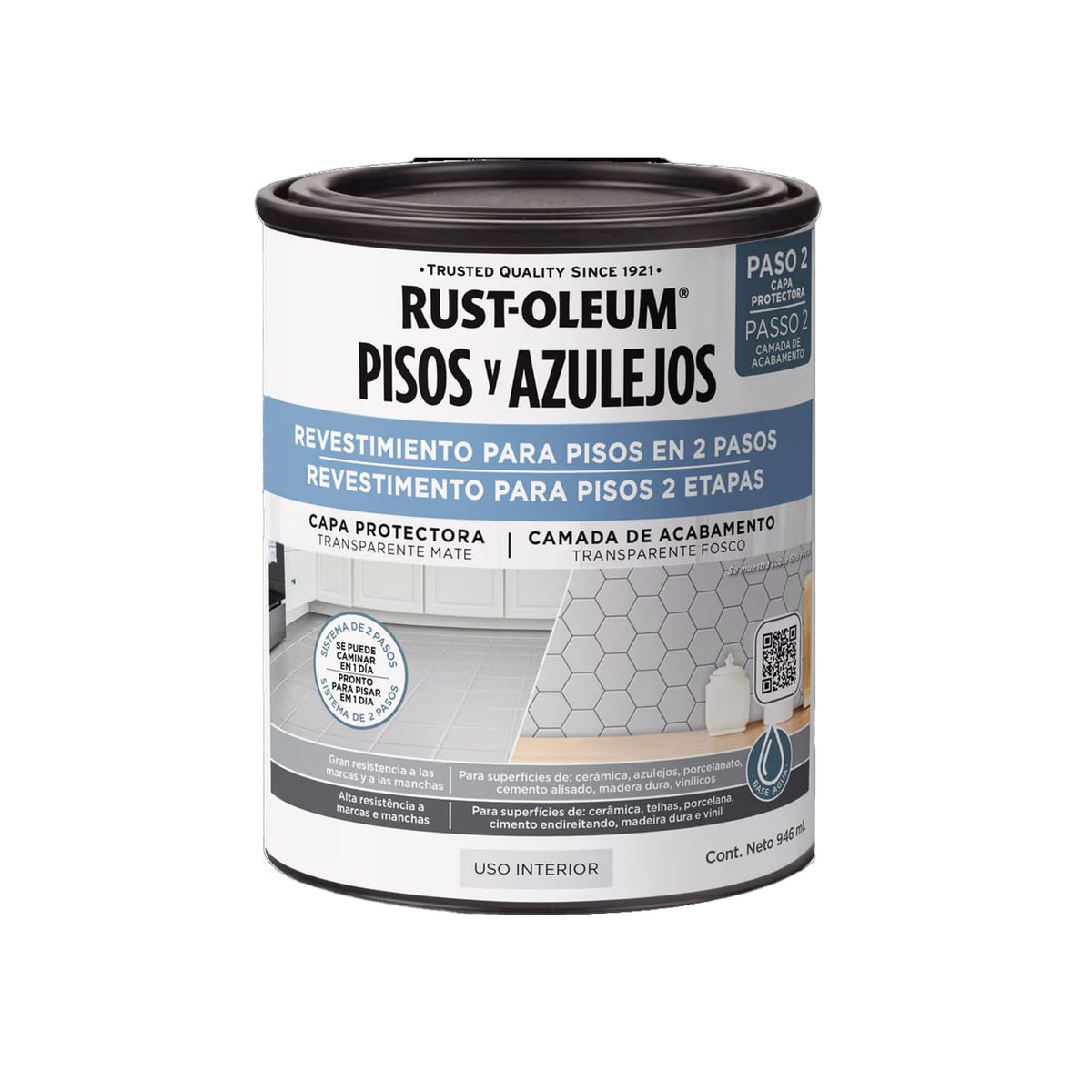 RUST OLEUM - Protector para Pisos y Azulejos Transparente Mate 946 mL