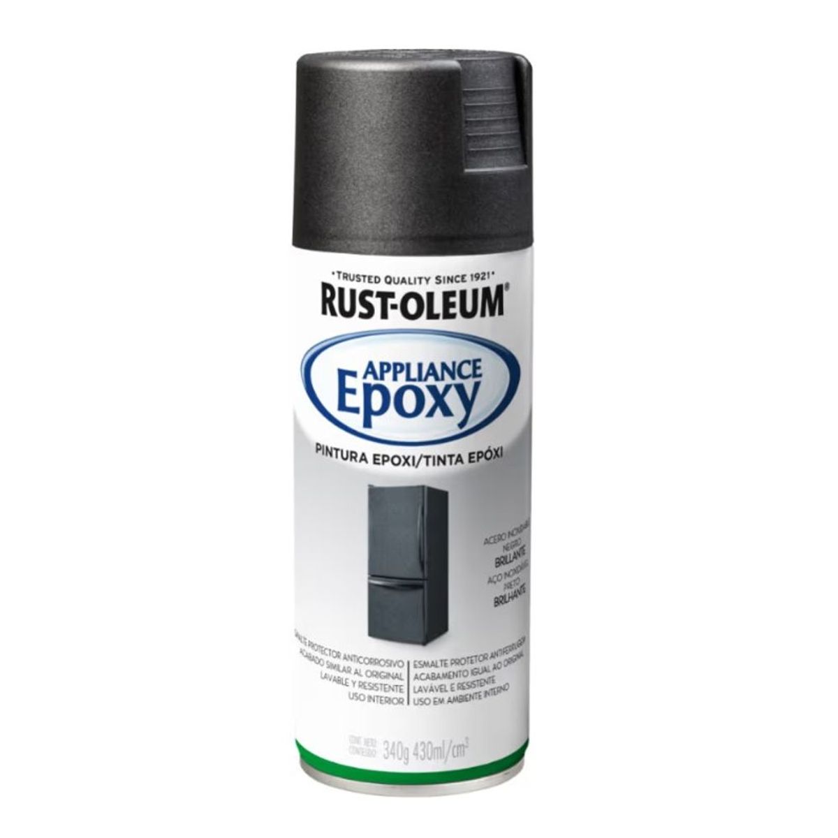 RUST OLEUM - Pintura en Spray Epóxica  Acero Inoxidable Negro 340 g