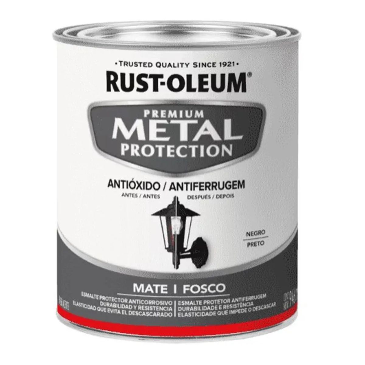 RUST OLEUM - Esmalte Metal Protector Anticorrosivo Negro Mate 946 mL