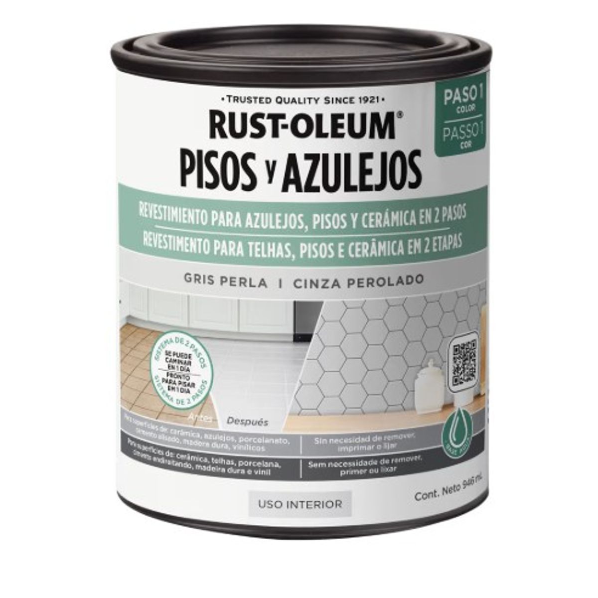 RUST OLEUM - Protector para Pisos y Azulejos Gris Perla 946 ml
