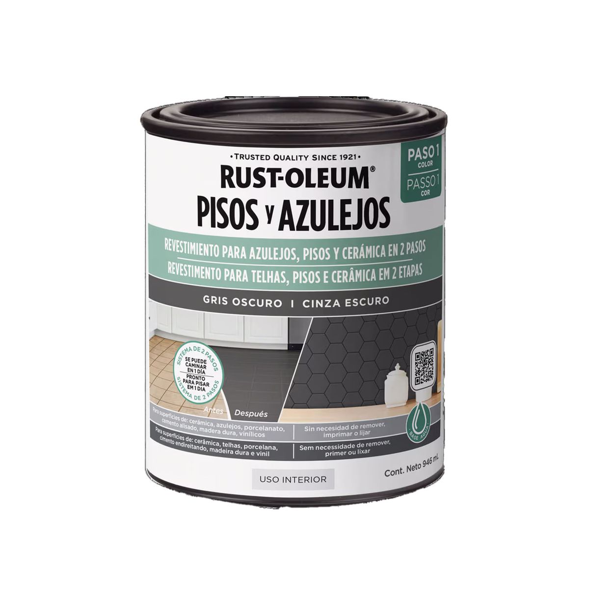 RUST OLEUM - Protector para Pisos y Azulejos Gris Oscuro 946 ml