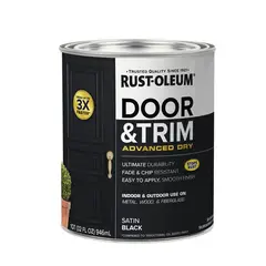 RUST OLEUM - Pintura para Puertas Interior y Exterior Negro Satinado 946 mL