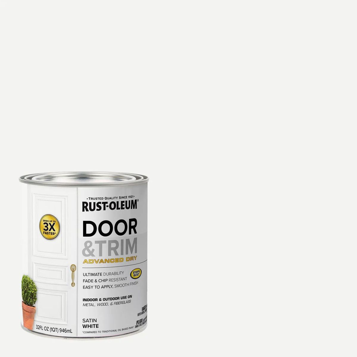 RUST OLEUM - Pintura Puertas Interior y Exterior Blanco Satinado 946 mL