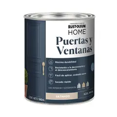 RUST OLEUM - Pintura Puertas Interior y Exterior Azul Naval Satinado 946 mL