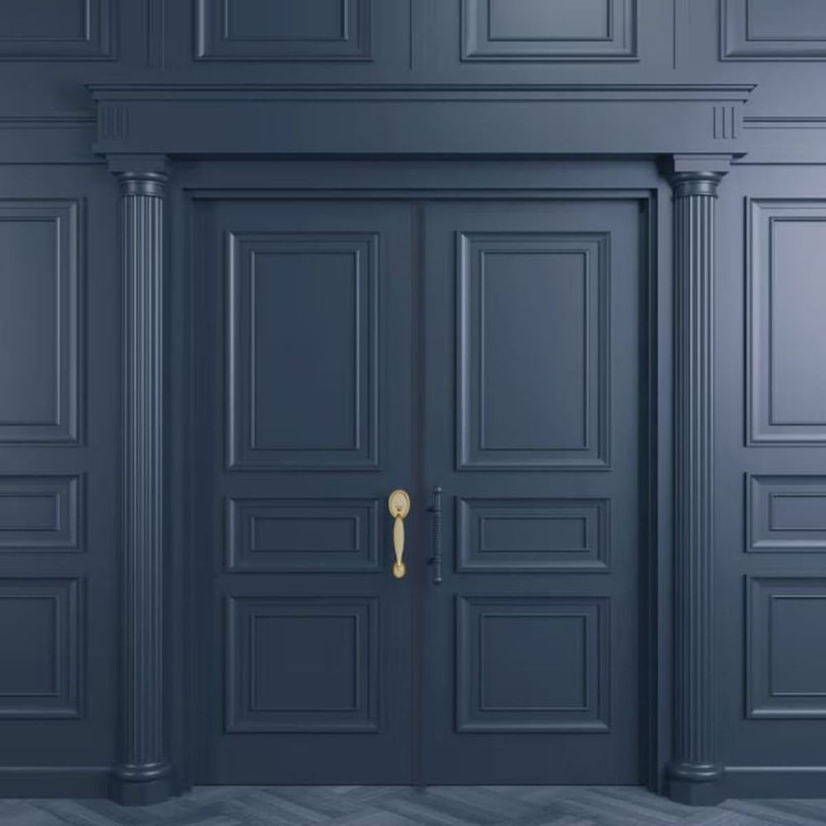 RUST OLEUM - Pintura Puertas Interior y Exterior Azul Naval Satinado 946 mL