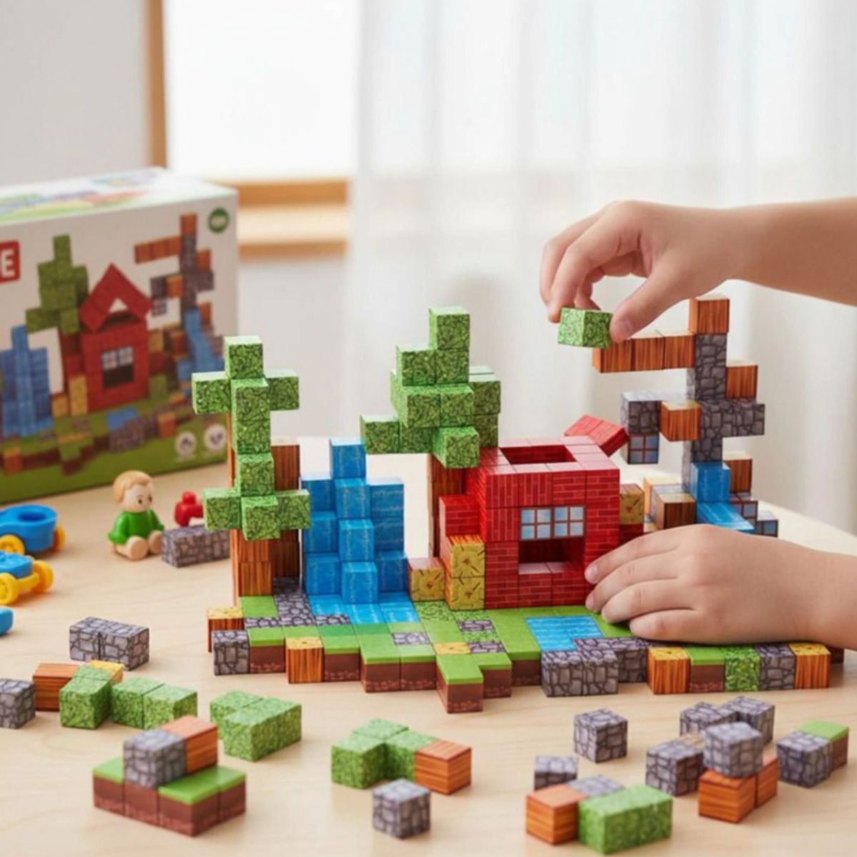 GENERICO - Cubo Magnético My World Tipo Minecraf 87 Pcs