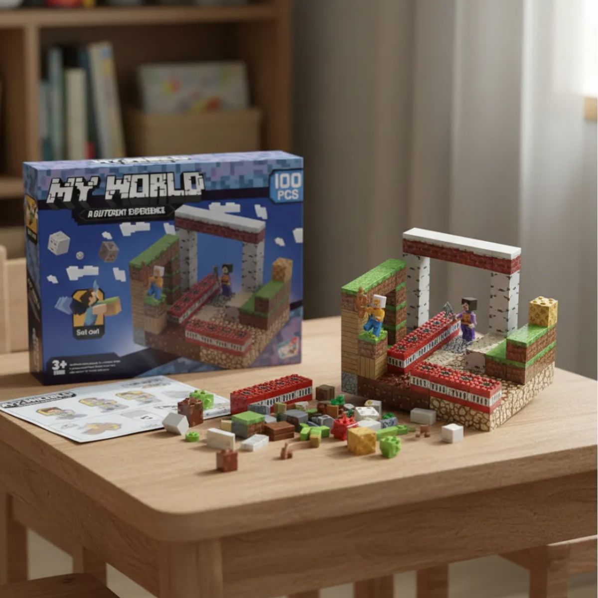 GENERICO - Cubo Magnético My World Tipo Minecraf 100 Pcs