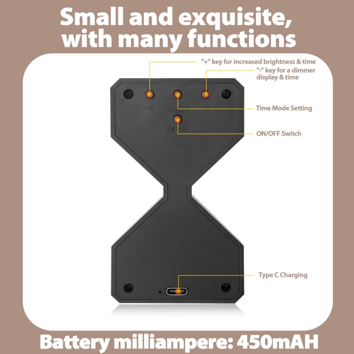 ATURE - Reloj De Arena Electrónico Ajustable 0-30 Minutos Con Luz