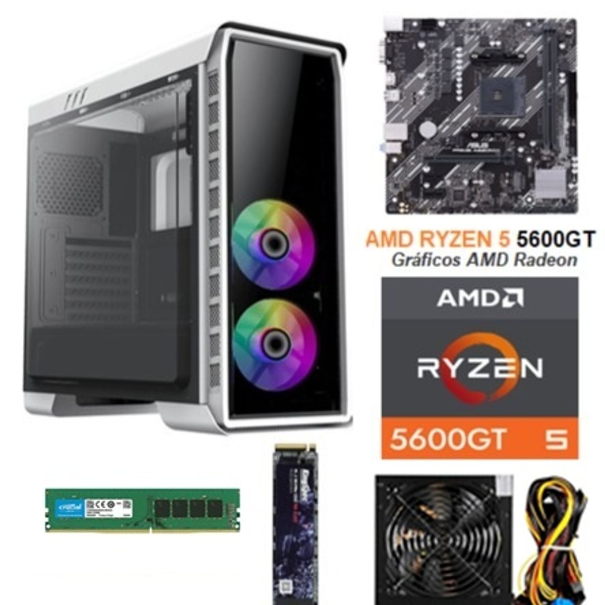 AMD CORP - COMPUTADOR GAMER NIVEL BASICO RYZEN 5 5600GT/512 SSD/16GB RAM/700W CLIO