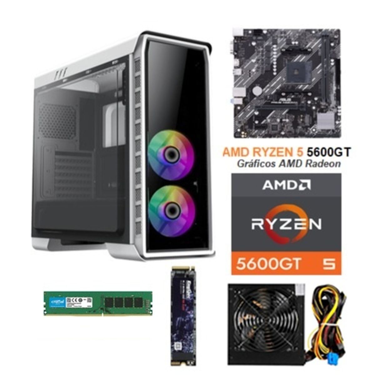 AMD CORP - COMPUTADOR GAMER NIVEL BASICO RYZEN 5 5600GT/512 SSD/16GB RAM/700W CLIO