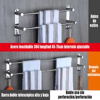 Toalla De Pared doble Telescópica Doble Barra Telescópica