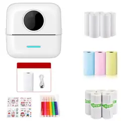 GENERICO - Impresora De Etiquetas Bluetooth Mini Portátil + 13 Rollos