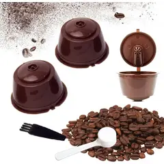 KUANGYE - 3 Capsulas Reutilizables Para Dolce Gusto + Cuchara+ Cepillo