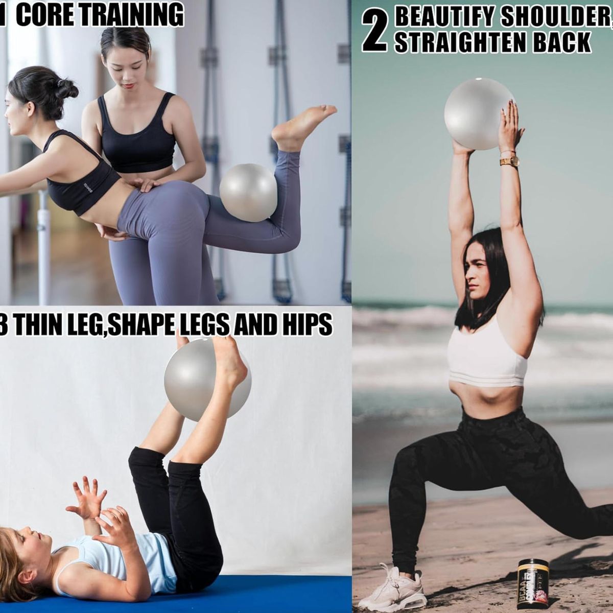 ATURE - Set De Fitness De 14 Piezas Con Pelota De Yoga Deporte