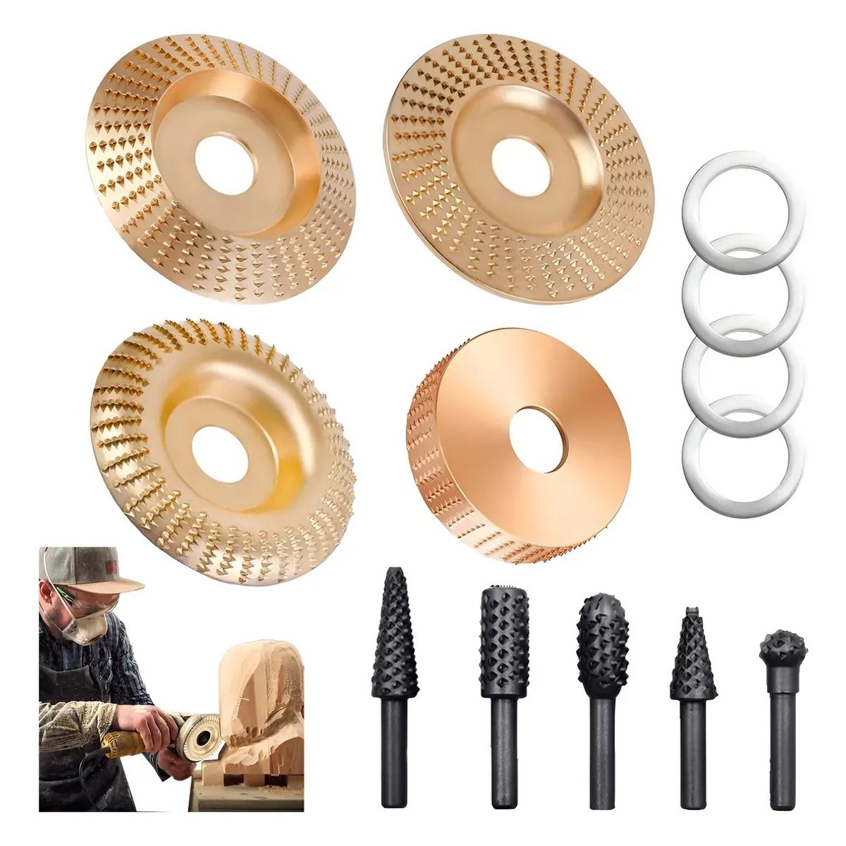 KUANGYE - Disco Desgaste Madera Estándar 16 Y 22 Mm Lijado Esmeril 13pcs