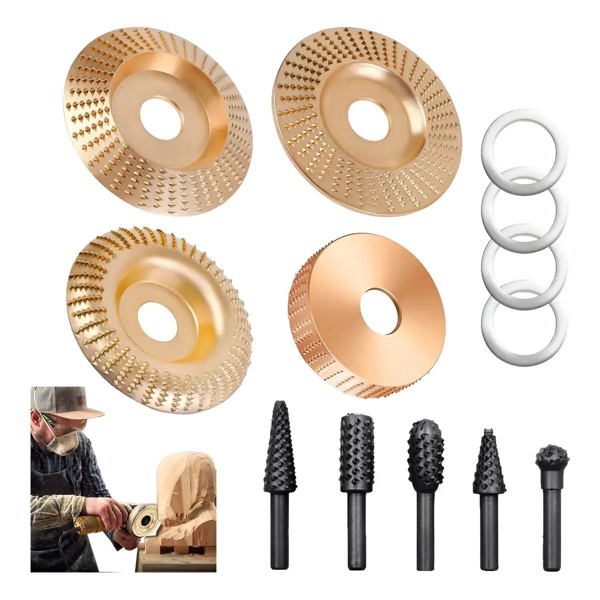 KUANGYE - Disco Desgaste Madera Estándar 16 Y 22 Mm Lijado Esmeril 13pcs