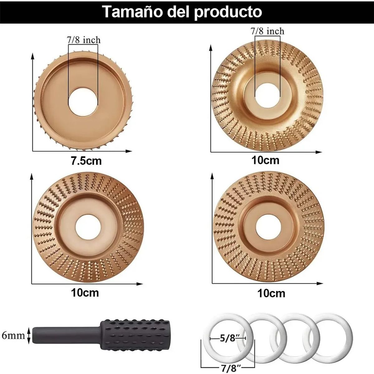 KUANGYE - Disco Desgaste Madera Estándar 16 Y 22 Mm Lijado Esmeril 13pcs