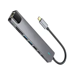 ATURE - Typec Docking Station Tarjeta De Red Usb30 Convertidor 8en1