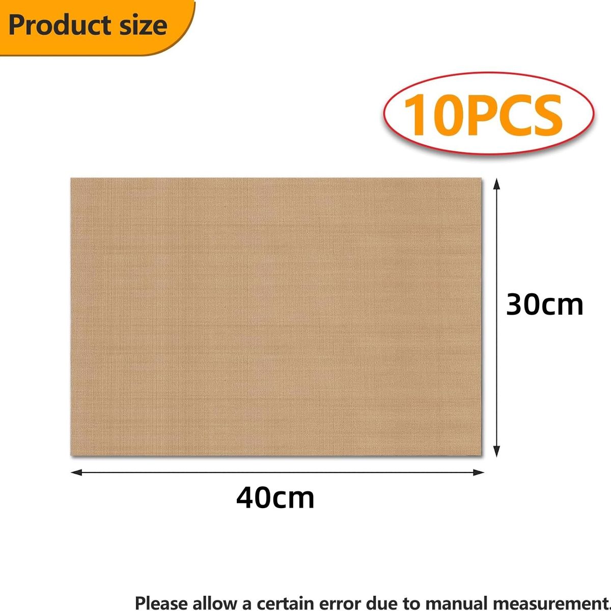 KUANGYE - 10 Laminas De Teflon Multiuso Sublimacion, Cocina 30x40Cm Antiadherentes Resistentes Al Calor