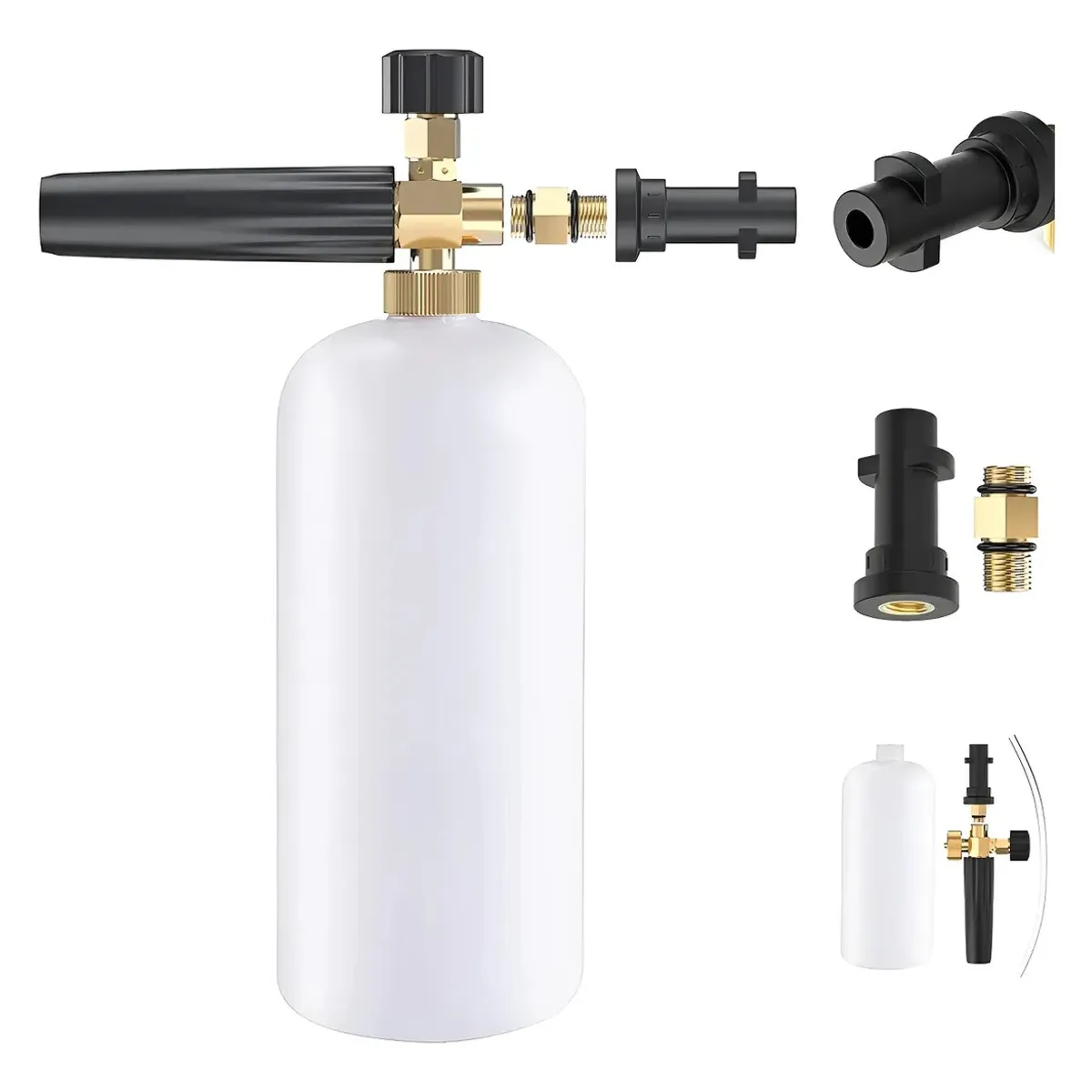 KUANGYE - Boquilla De Espuma + Botella Para Karcher K2a K7 Profecional Blanco