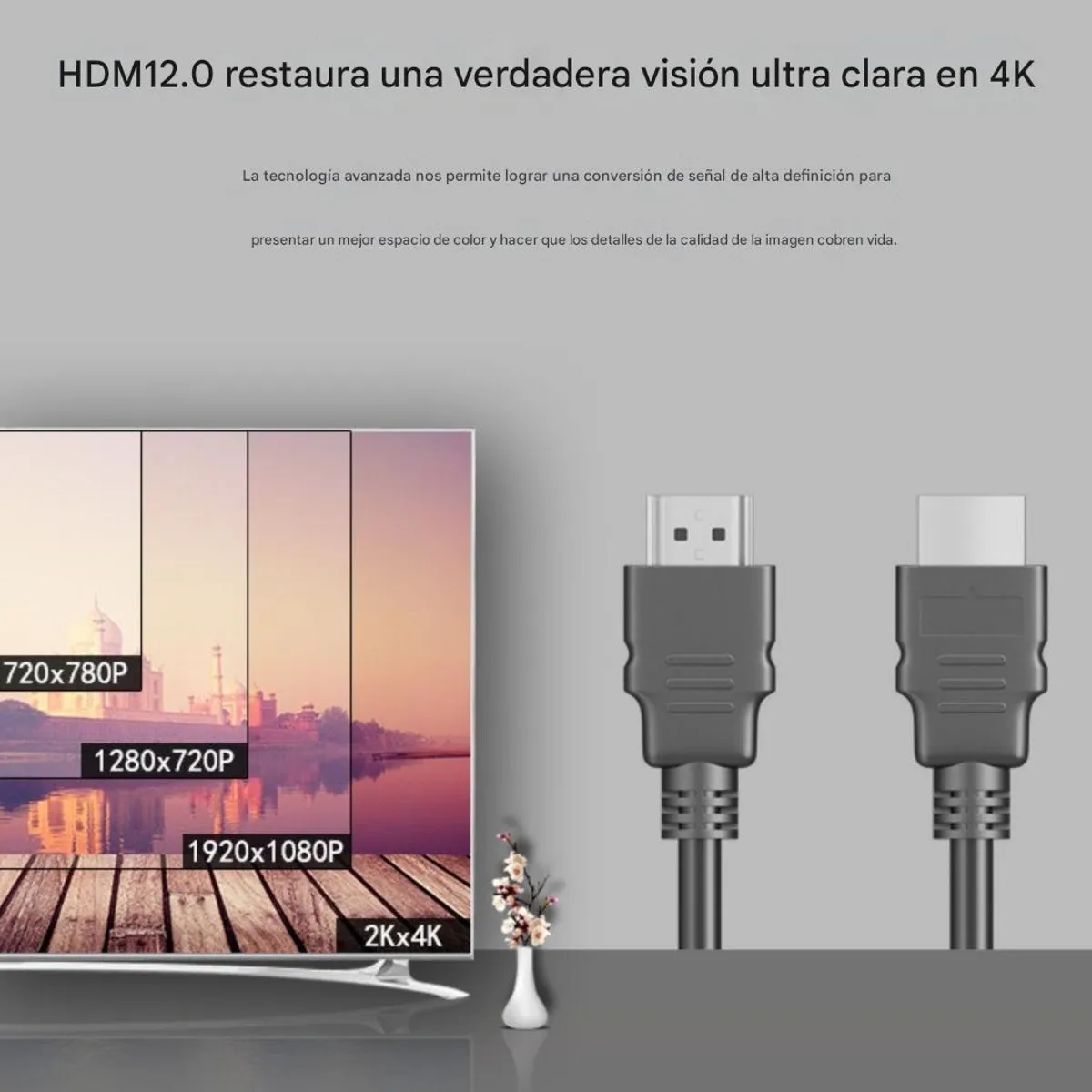 GENERICO - Cable HDMI 2.0 4K 5m (Cobre Acero) Para TV, Monitor y Proyector