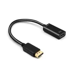 GENERICO - Adaptador DisplayPort A HDMI 4K Para Monitor y Proyector Negro