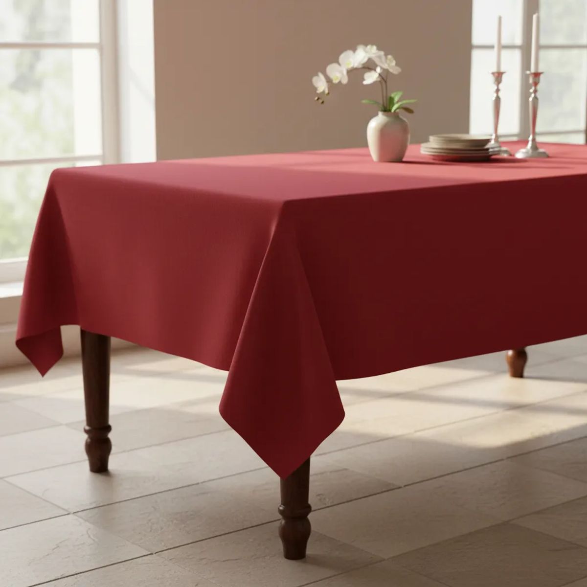 GENERICO - Mantel Rectangular Rojo Intenso 210×145 cm