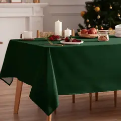 GENERICO - Pack x 5 Mantel Rectangular Verde Oscuro Intenso 210×145 cm