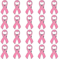 KUANGYE - Pin Prendedor Lazo Rosa Símbolo Cáncer De Mama 20 Unidades Rosa