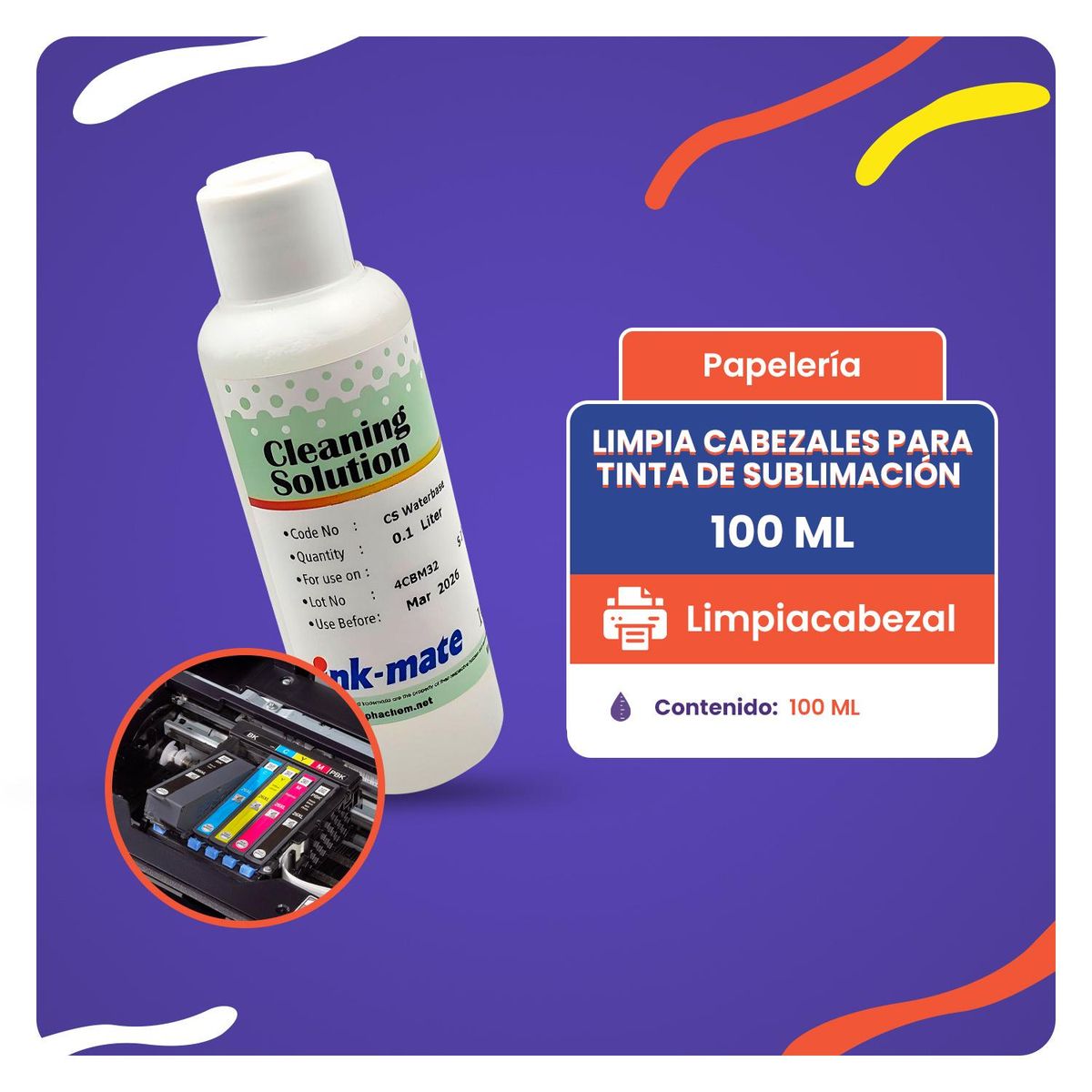 GENERICO - Limpia Cabezales Para Tinta De Sublimacion 100ml