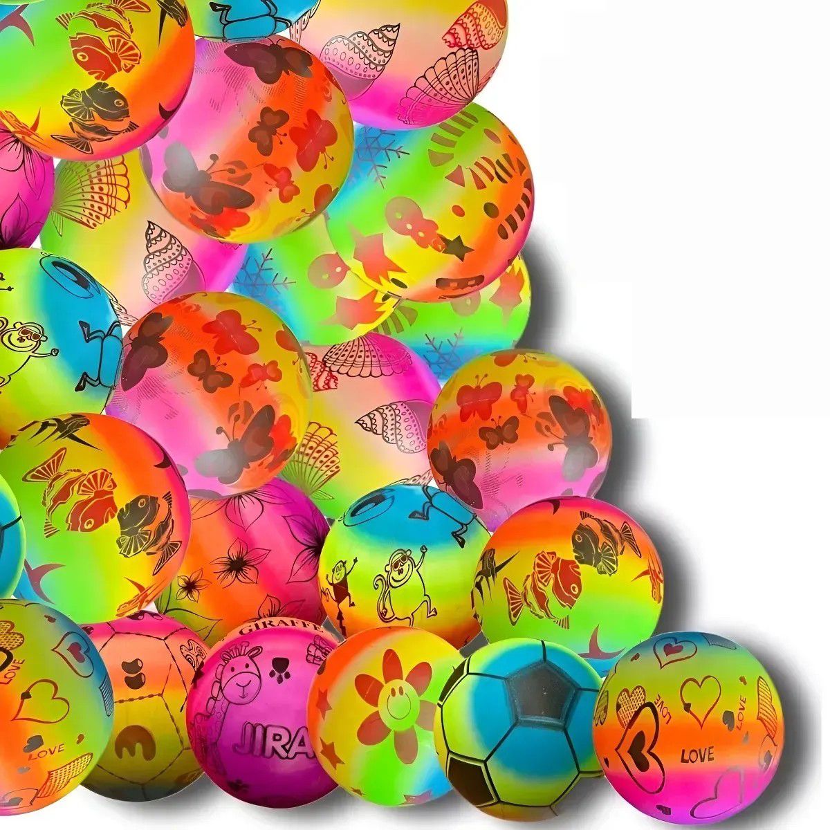 KUANGYE - Pack 16 Pelotas Inflables De Goma Para Niños Infantil Playa