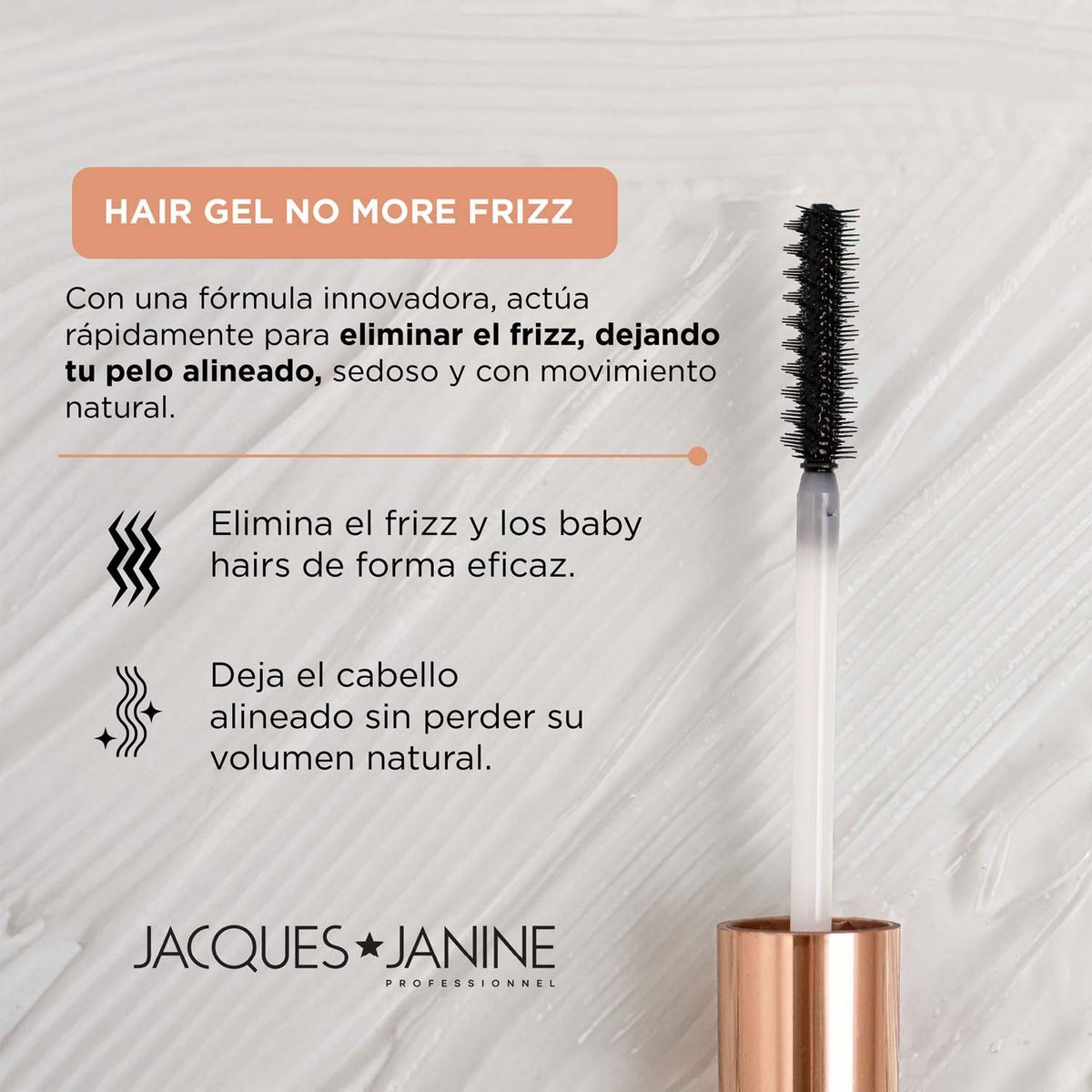 JACQUES JANINE - Gel Finalizador No More Frizz Cepillo efecto clean look y brillo natural 7ml