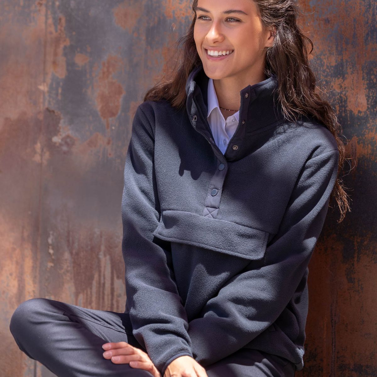 MAUI AND SONS - Poleron Escolar Kairos Azul Mujer Maui and sons