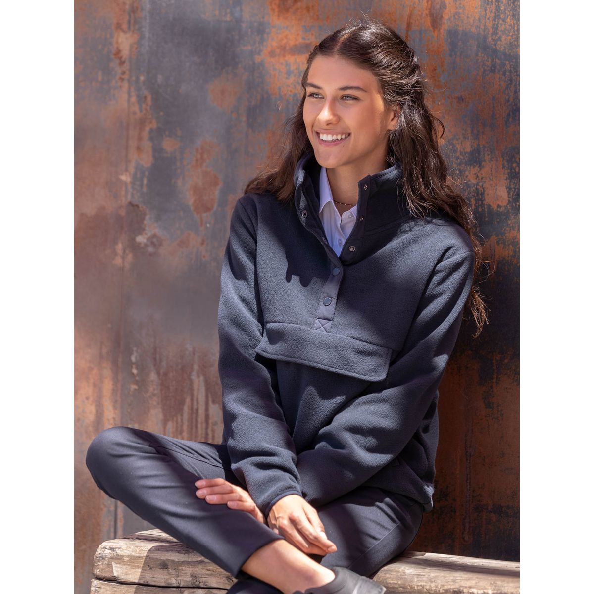 MAUI AND SONS - Poleron Escolar Kairos Azul Mujer Maui and sons