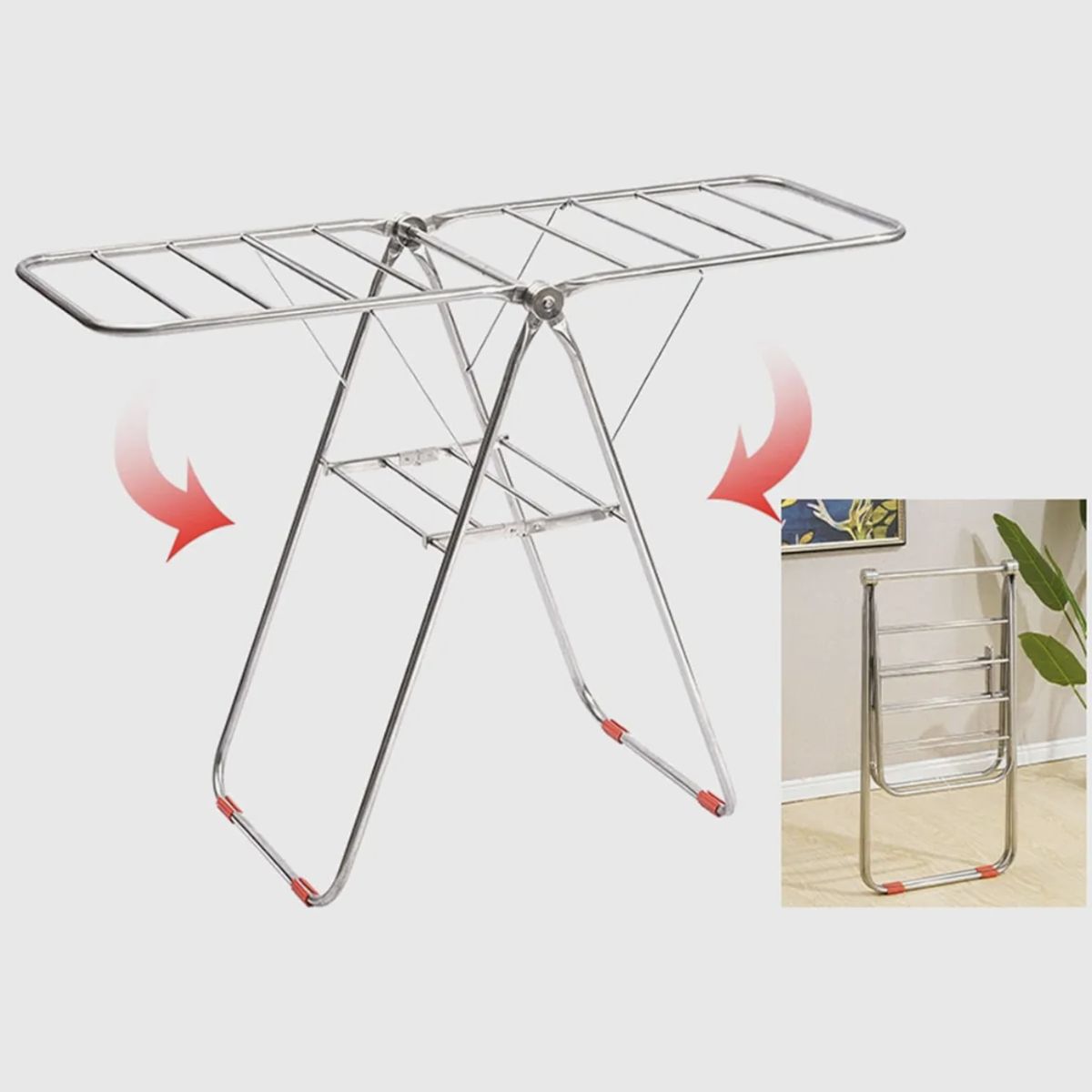 OKAY - Tendedero Plegable De Metal De 2 Niveles