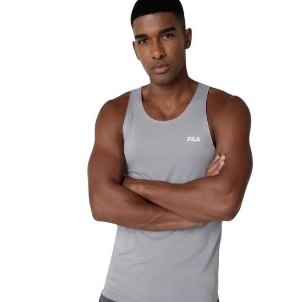 FILA - Polera Fila Sport Melange Lux S/M Hombre Gris