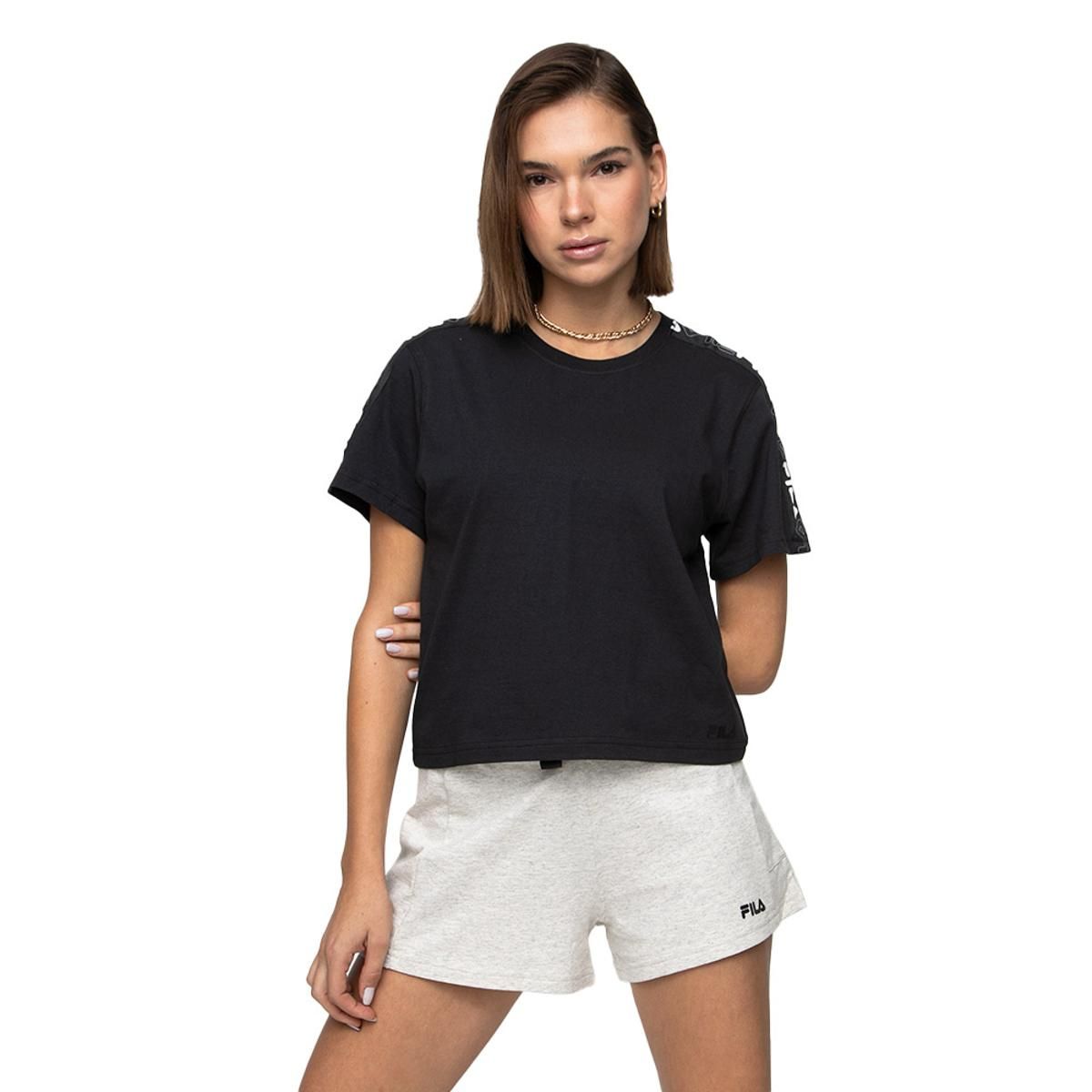 FILA - Polera Fila Letter T Mujer Negro