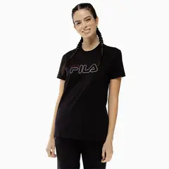 FILA - Polera Basic Outline Mujer Negro
